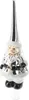 Glas-Christbaumspitze 28 cm Silber – Weihnachtsmann Produktbild-Vorschau 1