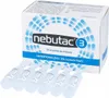 A box of Nebutac 3 inhalations solution with several ampoules in the foreground. Produktbild-Vorschau