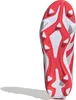 The sole of a red and white Adidas Predator Club FG/MG J soccer cleat for children is shown against a white background. Produktbild-Vorschau
