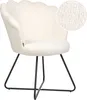 BELIANI Sessel Weiß Bouclé Rund Muschel-Design mit Produktbild-Vorschau 1