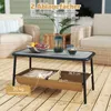 COSTWAY Gartenmöbel, 2-Sitzer Gartenbank mit Couchtisch & Produktbild-Vorschau 6