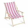 Holz Gartenliege mit Armlehnen – Klappbarer Garten- & Strandliegestuhl Rosa – Verstellbare Sonnenlie Produktbild-Vorschau