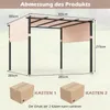 COSTWAY pergola con 2 tetti regolabili, 3,05x3,05m Anteprima dell’immagine prodotto 3