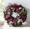 Kranz "Lila Rose" aus Natur Materialien + Textil Blüten, Produktbild-Vorschau 5