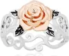 Vintage-Fingerring für Damen, zweifarbig, Blumenband, Produktbild-Vorschau 1