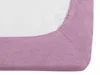 A close-up view of the corner of a pink fitted sheet, showing the texture of the fabric and the stitching. Náhľad obrázku produktu