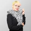 Dámsky šál Leo Leopard, čierno-biely s frnžami, rozmery Náhľad obrázku produktu 2