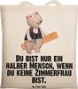 Mr. & Mrs. Panda Jutebeutel Zimmerfrau Herz - Transparent - Produktbild-Vorschau 1