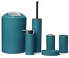 6tlg Badset Badezimmer Zubehör Set: (Dunkel Türkis Design Produktbild-Vorschau 1