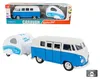 Caravan Retro Set Welly VW Bus T1 und Wohnwagen blau/weiß Produktbild-Vorschau 3