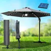 Alu Ampelschirm 300cm grau mit LED-Beleuchtung Produktbild-Vorschau 1