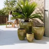Provencelia Keramik Pflanzkübel Lafontaine Olive, Ø52 x H52 Produktbild-Vorschau 1