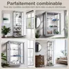 K-Möbel Vitrine en verre debout en aluminium / argent Voir les images du produit 6