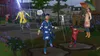 People playing in the rain and puddles. Produktbild-Vorschau