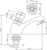Technical drawing of a faucet with dimensions. Anteprima dell’immagine prodotto