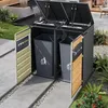 Abri pour poubelles Merax avec couvercle rabattable et 2 Voir les images du produit 4
