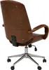 A rear view of a brown office chair with a wooden finish and silver legs. Anteprima dell’immagine prodotto