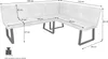 A diagram of a corner bench with dimensions indicated by lines and text. Produktbild-Vorschau