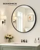 SONGMICS Wandspiegel, Spiegel rund, Metallrahmen, 80 cm d, Produktbild-Vorschau 2