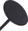 A close-up view of the top of a black toilet paper holder. Voir les images du produit