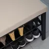 Étagère à chaussures avec banc en métal 81x32x46 cm Banc à Voir les images du produit 4