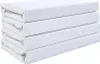 A stack of four white fitted sheets. Náhled obrázku produktu