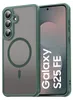 A green phone case is shown next to a phone displaying the "Galaxy S25 FE" logo. Anteprima dell’immagine prodotto