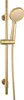 A gold-colored shower set mounted on a white background. Produktbild-Vorschau