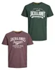 JACK & JONES 2-er Set T-Shirt Rundhals Logo Print Shirt Produktbild-Vorschau 1