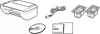 A collection of items typically included with a printer. Produktbild-Vorschau
