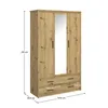 Kondela Airon 3D4S dreitüriger Kleiderschrank mit Spiegel – Produktbild-Vorschau 3