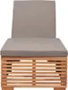 vidaXL Sonnenliege mit Dunkelgrauem Kissen Teak Massivholz Produktbild-Vorschau 1