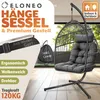 ELONEO Hängesessel mit Gestell, gemütlicher Schaukelstuhl Produktbild-Vorschau 2