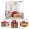 The Living Store Modularer Pouf mit Kissen Patchwork Stoff Produktbild-Vorschau 1