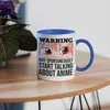 Warning May Talk About Anime Tasse Blau Geschenkidee Anime Produktbild-Vorschau 4