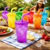 12 Kinderbecher Trinkbecher mit Deckel & Strohhalm Produktbild-Vorschau 4