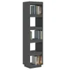 vidaXL Boekenkast/Roomdivider, grijs, 40x35x167 cm, massief Productafbeelding-voorbeeld 4