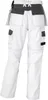A back view of white work pants with gray accents. Podgląd zdjęcia produktu