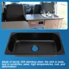 A collage showing a sink installed in an RV and a separate shot of the sink itself. Podgląd zdjęcia produktu