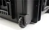 Close-up of the wheel and corner of a black case. Podgląd zdjęcia produktu