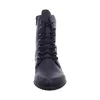 A black lace-up boot is shown from the front against a white background. Voir les images du produit