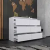 Commode 6 tiroirs Blanc Mat 100x33,5x71,5 Sideboard Armoire Voir les images du produit 9