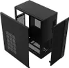 A disassembled black computer case with its side panels detached. Náhled obrázku produktu