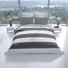 Bettwäsche 135x200 cm Set Grau Gestreift Baumwolle Produktbild-Vorschau 4