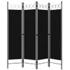 vidaXL 4-tlg. Raumteiler Schwarz 160 x 180 cm -  Raumteiler Produktbild-Vorschau 3