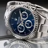 A close-up, angled shot of a Maserati Competizione R8853100022 men's watch with a blue dial and silver band, resting on a reflective surface. Anteprima dell’immagine prodotto