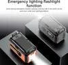 Two emergency radios with flashlights are displayed on dark platforms against a gradient background. Podgląd zdjęcia produktu