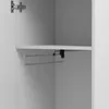 A close-up view of a pull-out hanger rod mounted under a shelf inside a cabinet. Produktbild-Vorschau