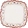 A square plate with a scalloped edge and a festive Christmas-themed border pattern. Anteprima dell’immagine prodotto