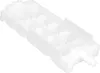A white plastic ice cube tray with multiple compartments, seen from a slightly elevated diagonal angle. Produktbild-Vorschau